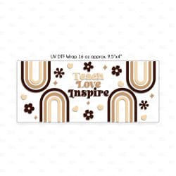 Alternative view of Teach Love Inspire UV DTF Glass Can Wrap