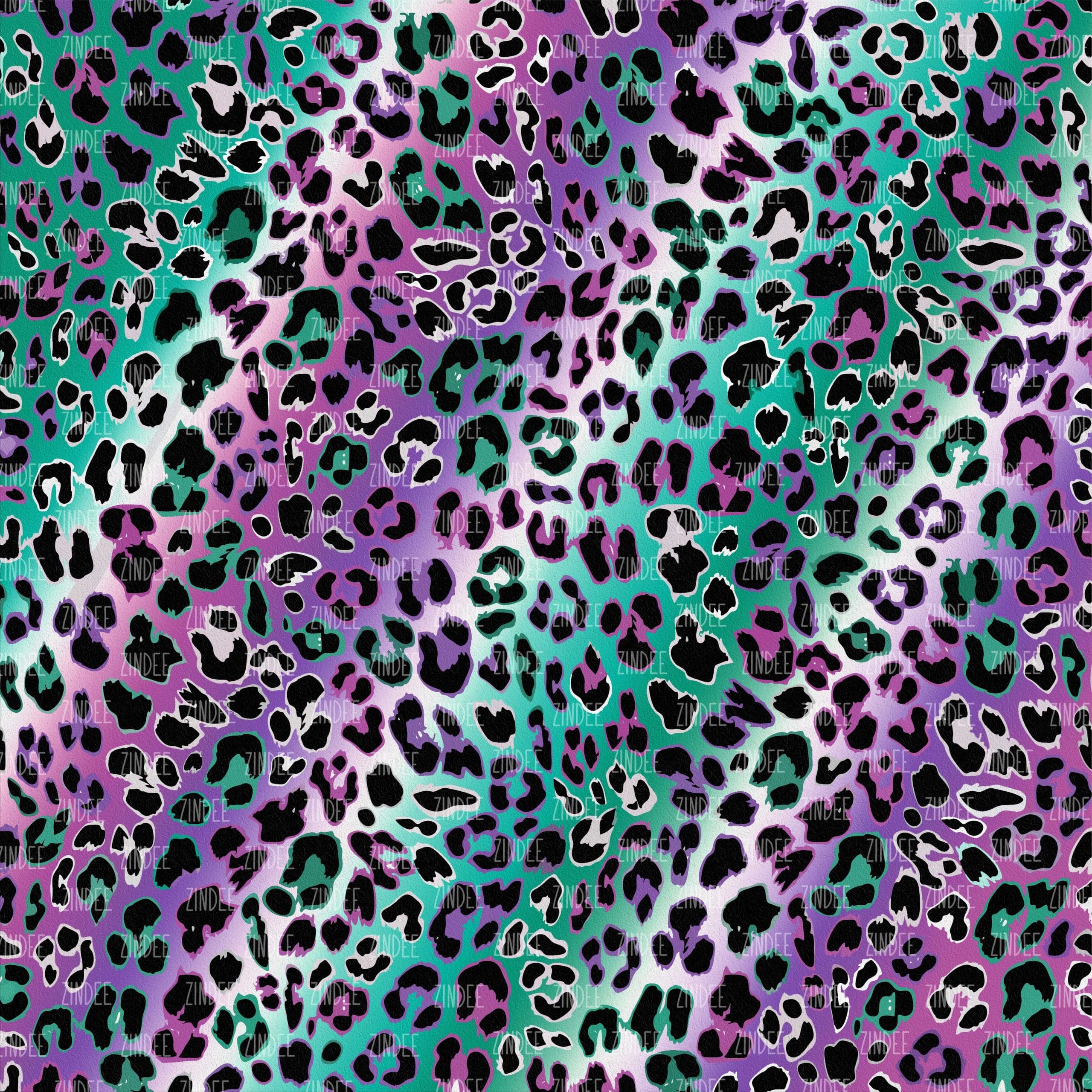 Teal Purple Leopard (digital paper) – Acrylic Blanks, Stickers