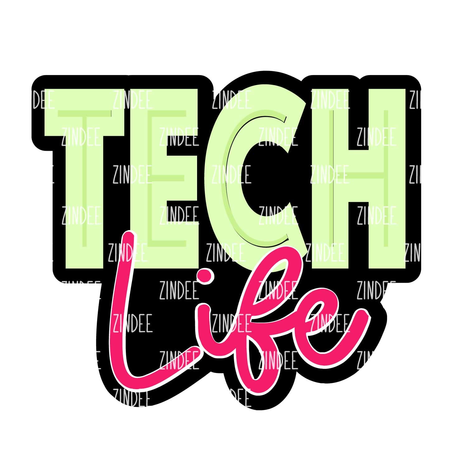 Tech Life Acrylic Blank- Sticker- UV DTF (2 inch) NO HOLE