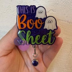 This is Boo Sheet – Acrylic Badge Reel Blank (2") No Hole | Optional Sticker or UV DTF - Image 4