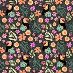 Tropical Toucans Black (digital paper)