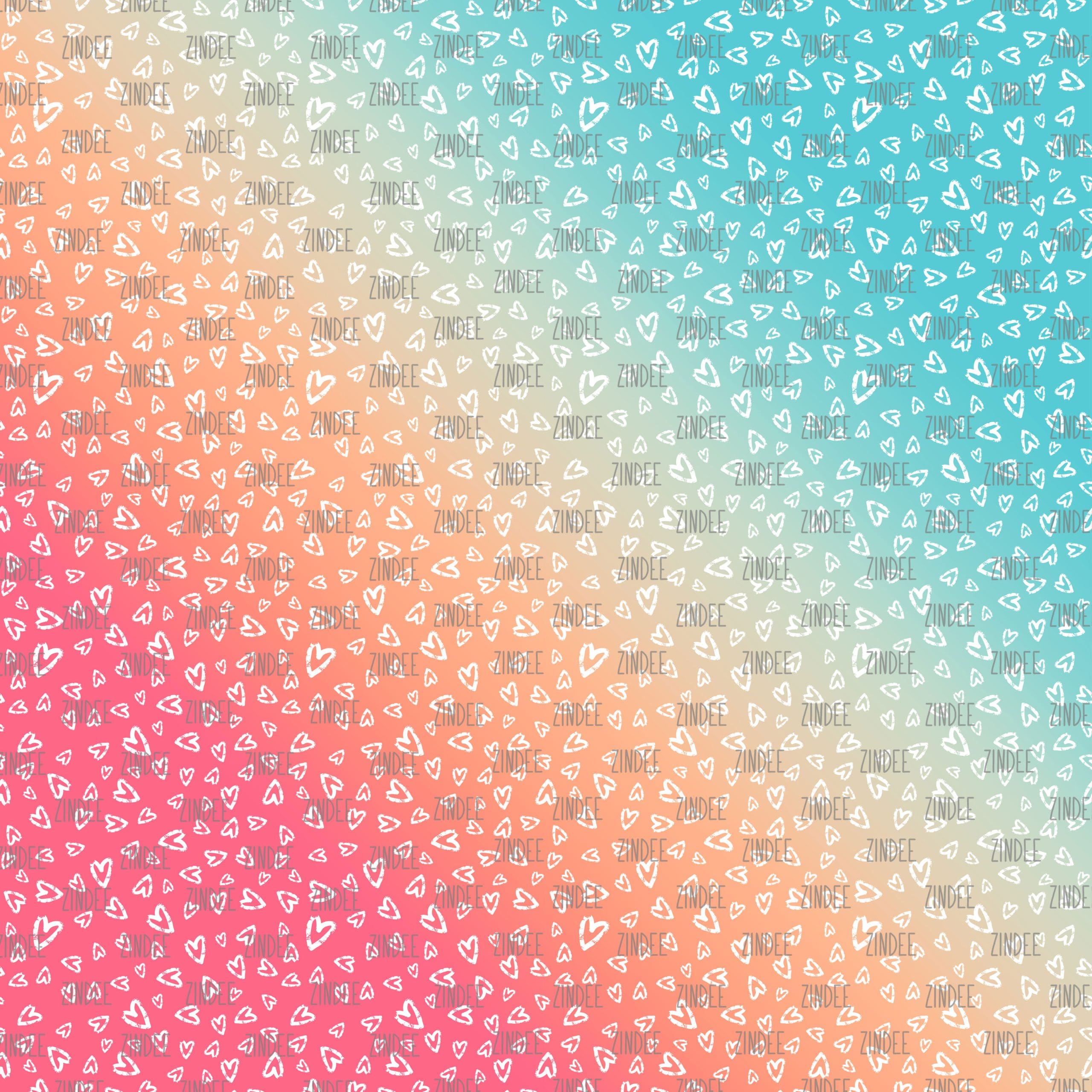 Sketch Hearts Tropical White (vinyl)