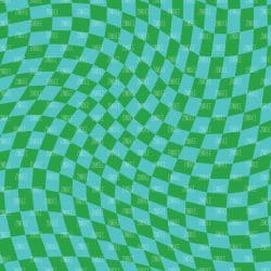 Turquoise and Green Trippy Checkerboard (vinyl)