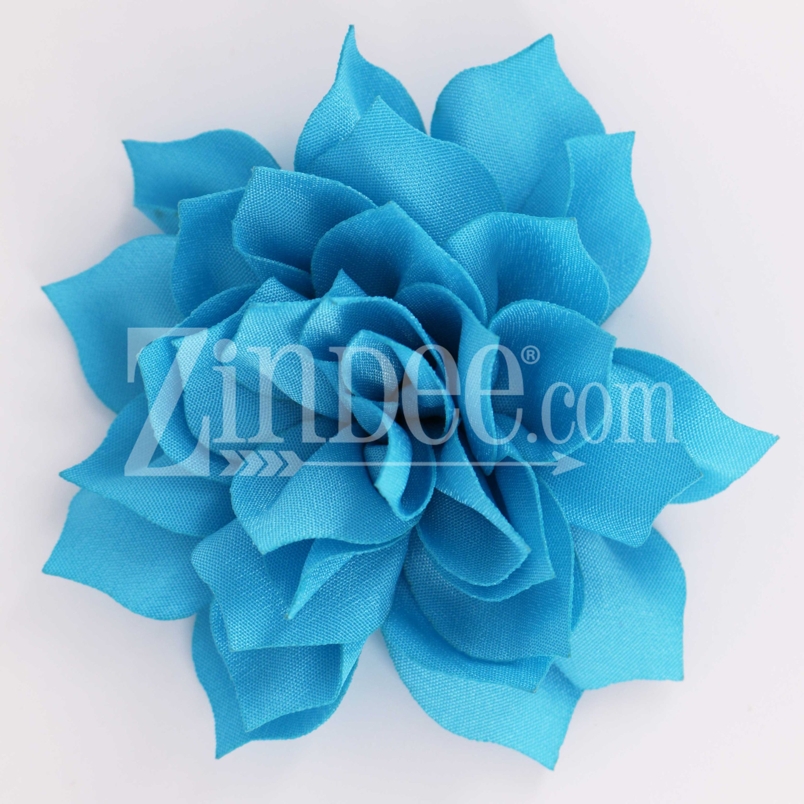 Turquoise Blue Fabric Flower (3.5")