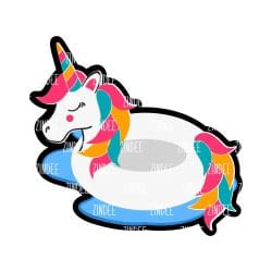 Unicorn Pool Float – Acrylic Keychain Blank (2.5") | Optional Sticker or UV DTF