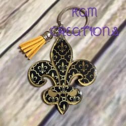 Fleur De Lis – Acrylic Keychain Blank (3") | Optional Sticker or UV DTF - Image 4