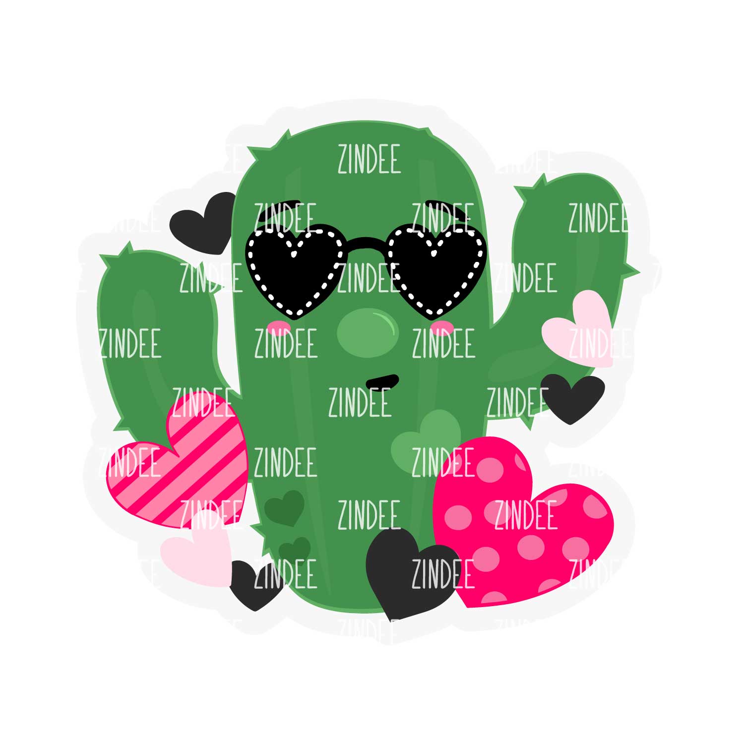 Alternative view of Valentine Cactus acrylic blank (1.5 inch)