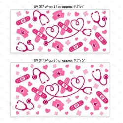 Alternative view of Valentine Nurse UV DTF Glass Can Wrap