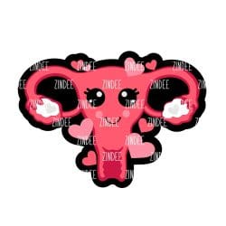 Valentine Uterus – Mini Acrylic Charm Blank (1.5") | Optional Sticker or UV DTF