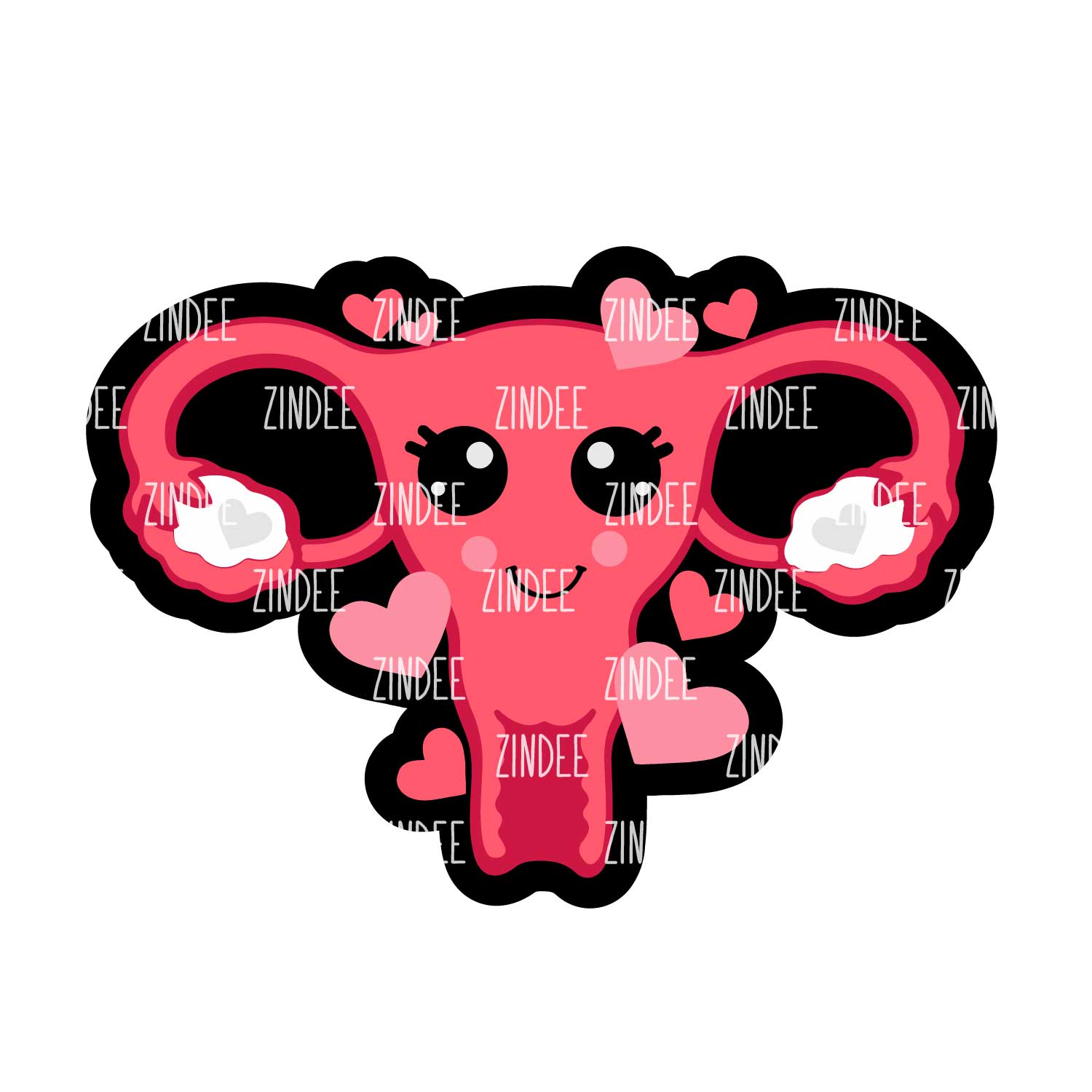 Valentine Uterus Acrylic Blank- Sticker- UV DTF (1.5 inch)