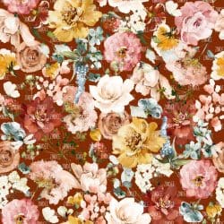 Vintage Floral Burnt Orange seamless (digital paper)