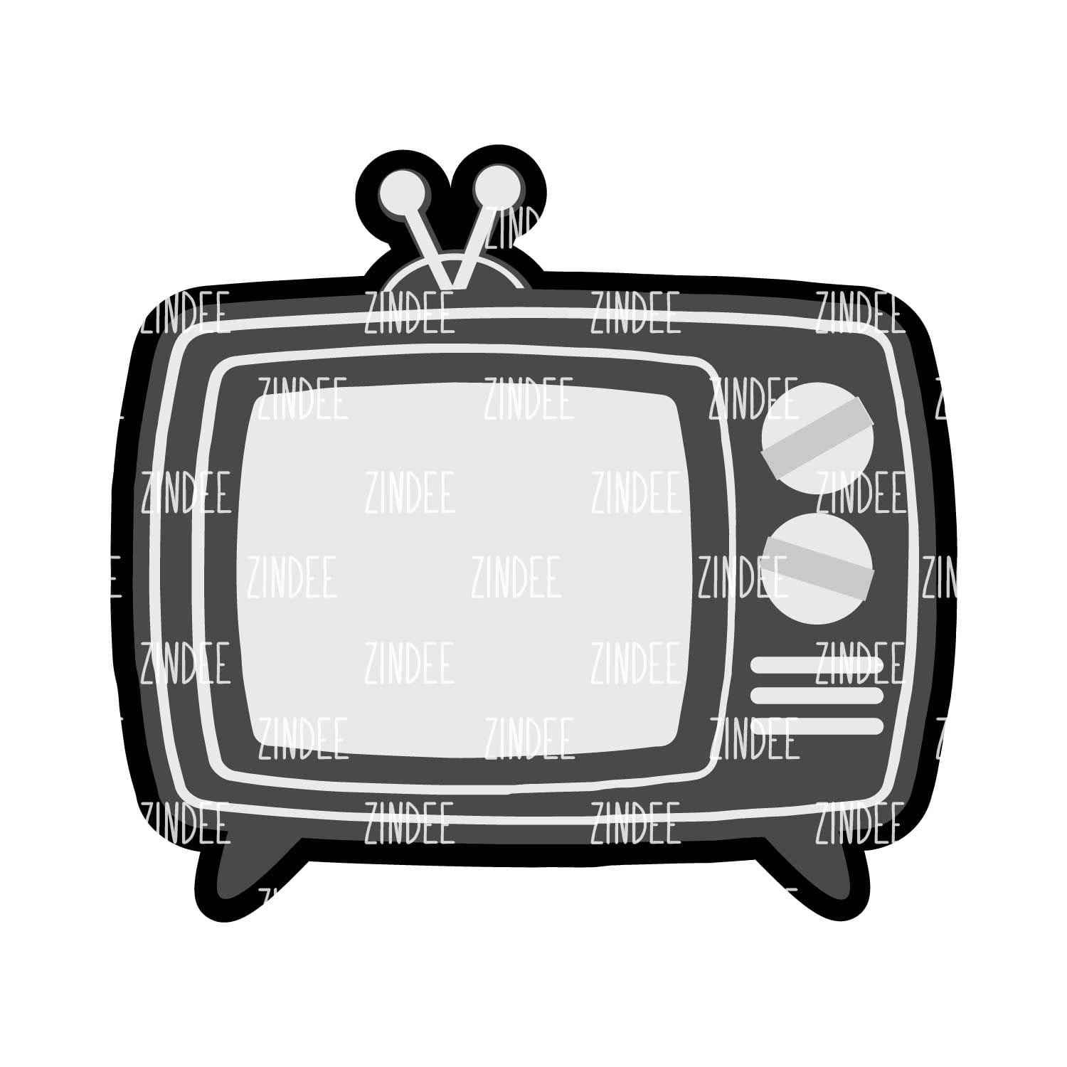 Vintage TV Acrylic Blank- Sticker- UV DTF (2 inch) NO HOLE