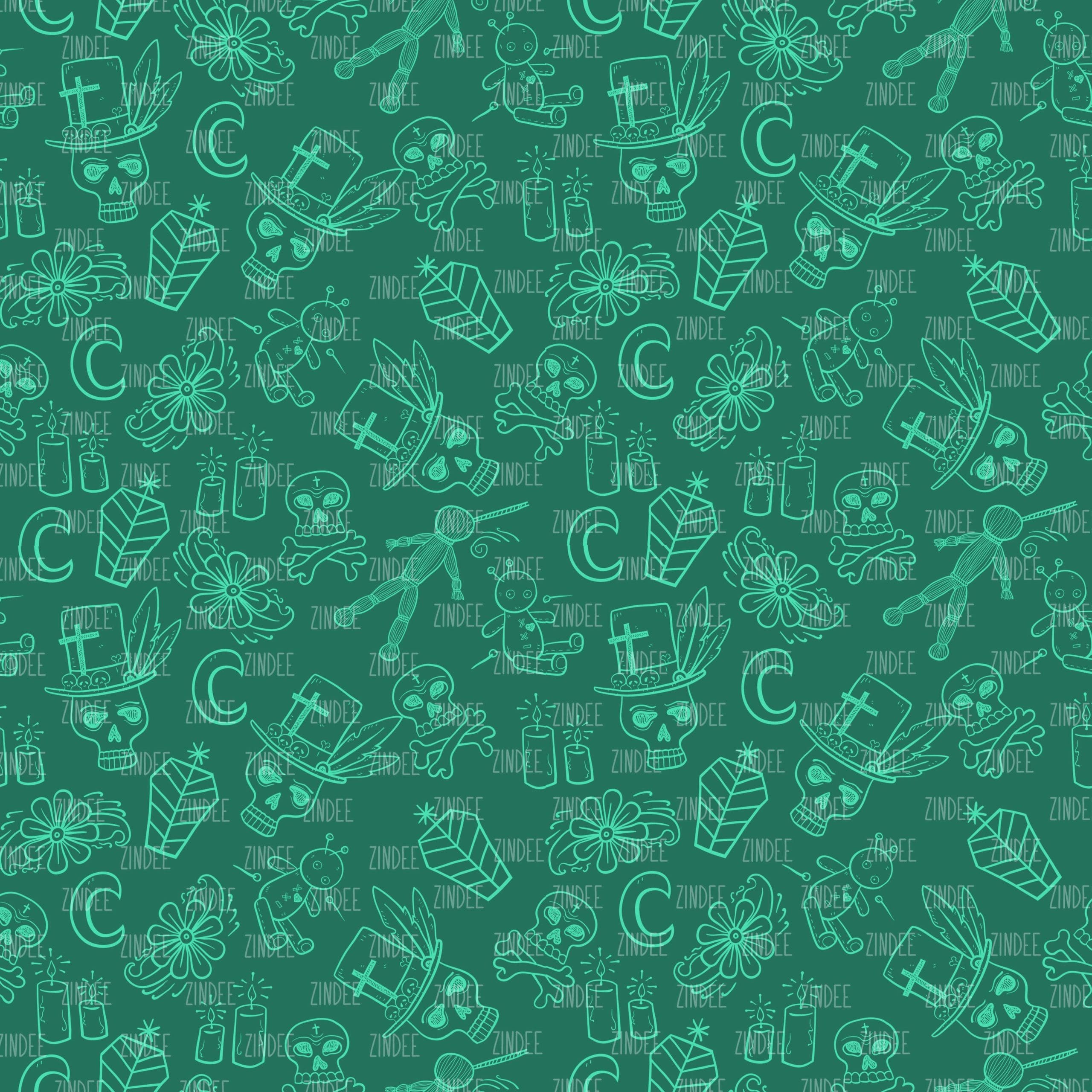 Voodoo Teal Green (digital paper)