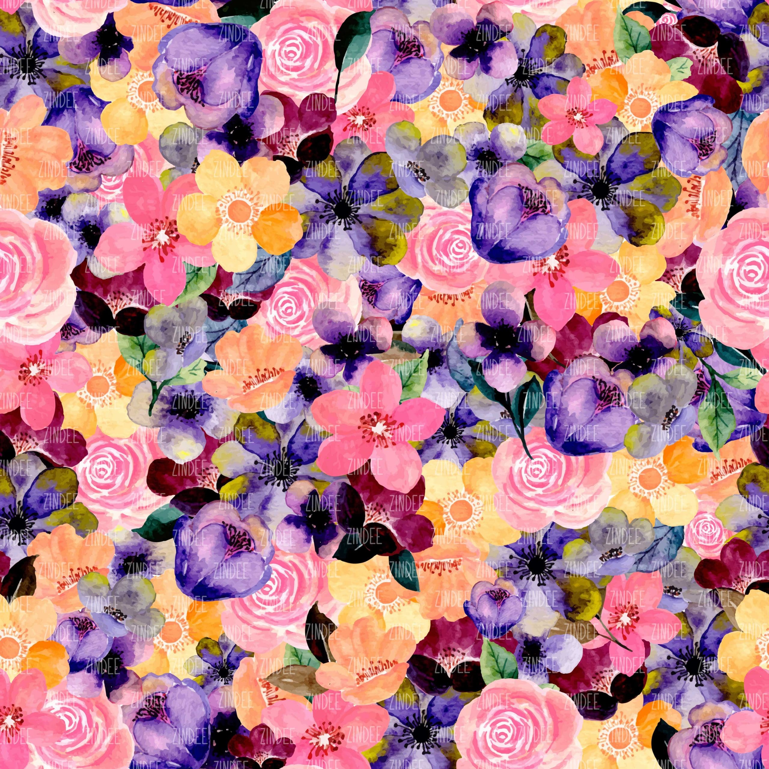 Watercolor Flower seamless (digital paper)