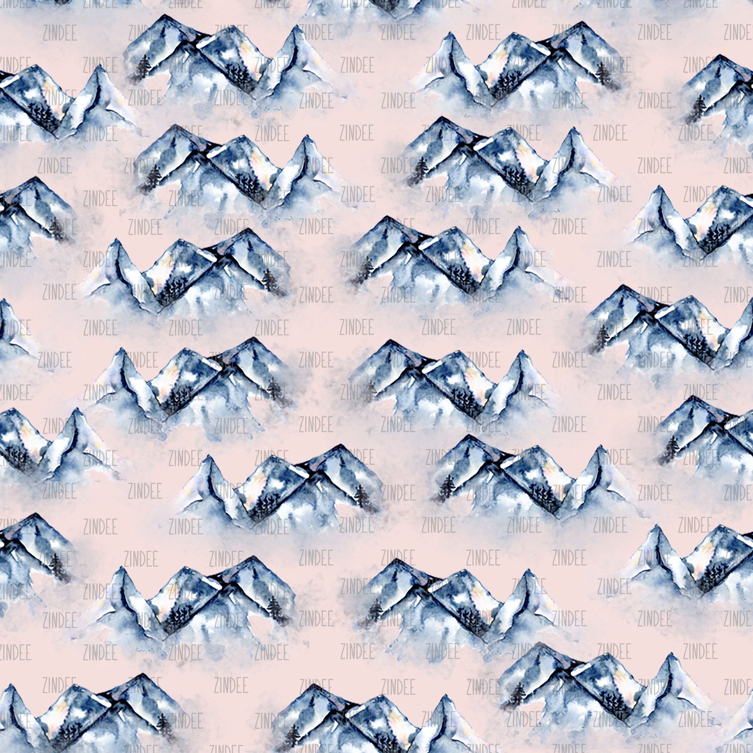 Watercolor Mountain Scape 3 (digital paper)