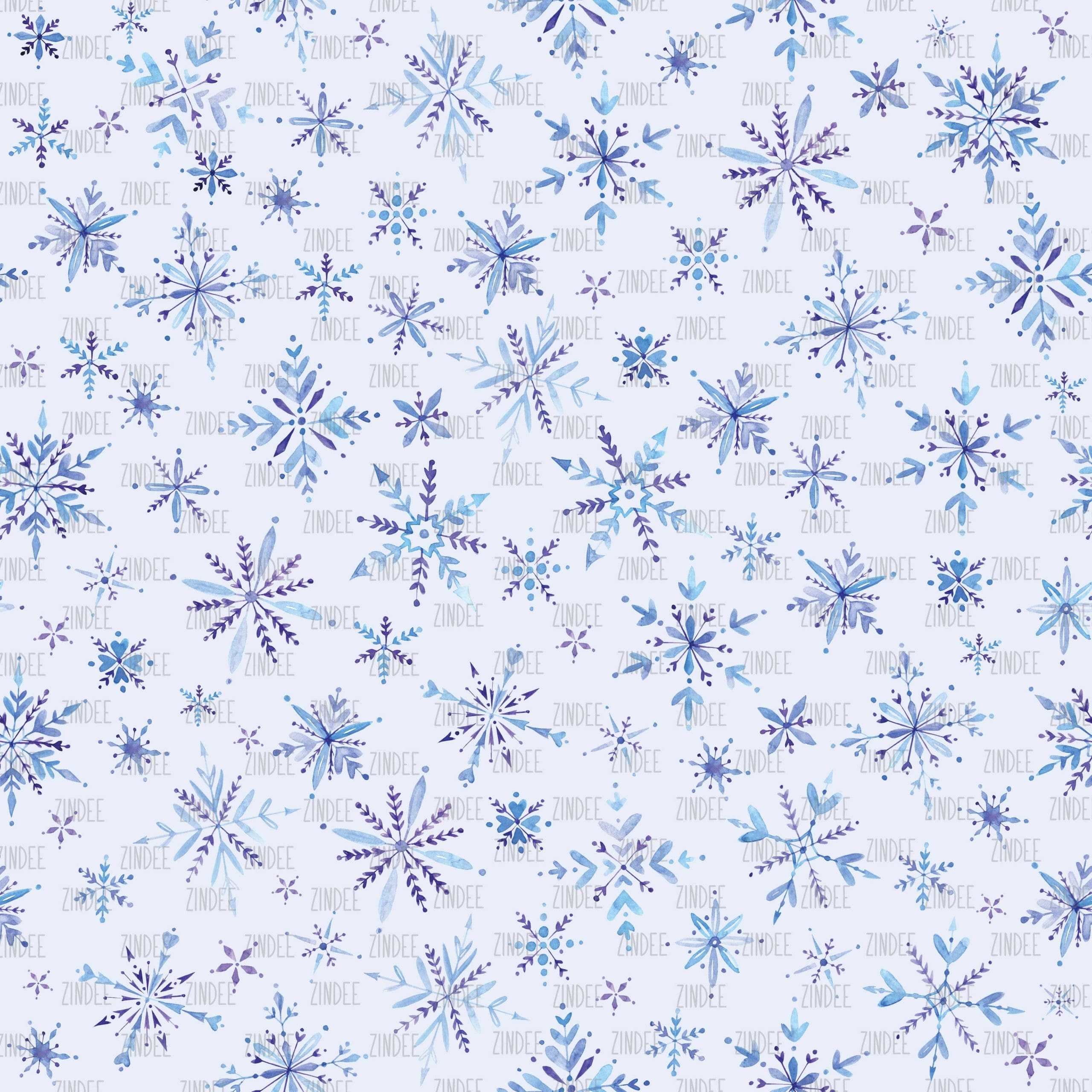 Watercolor Snowflakes Light Blue seamless (vinyl)