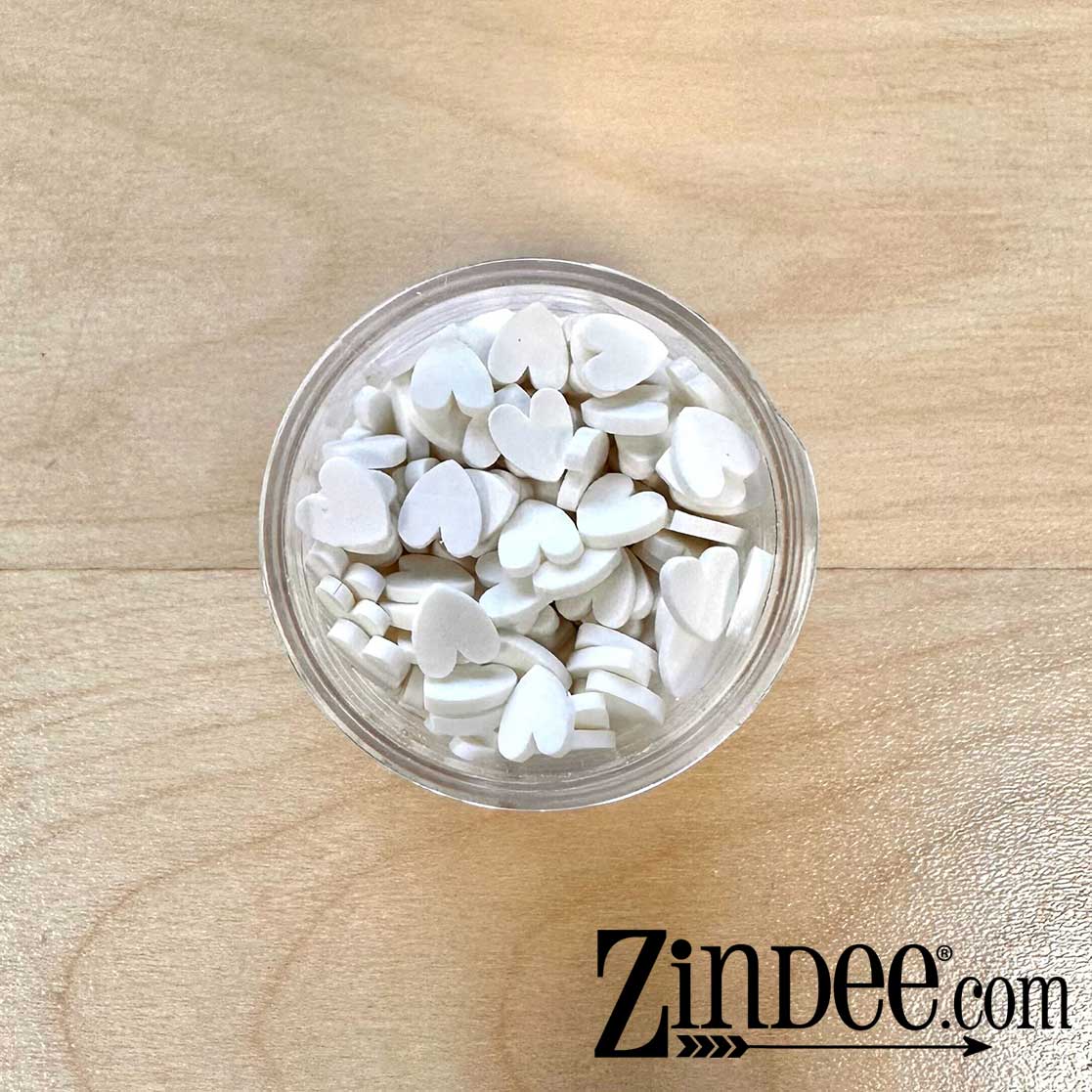 White Hearts Polymer Clay