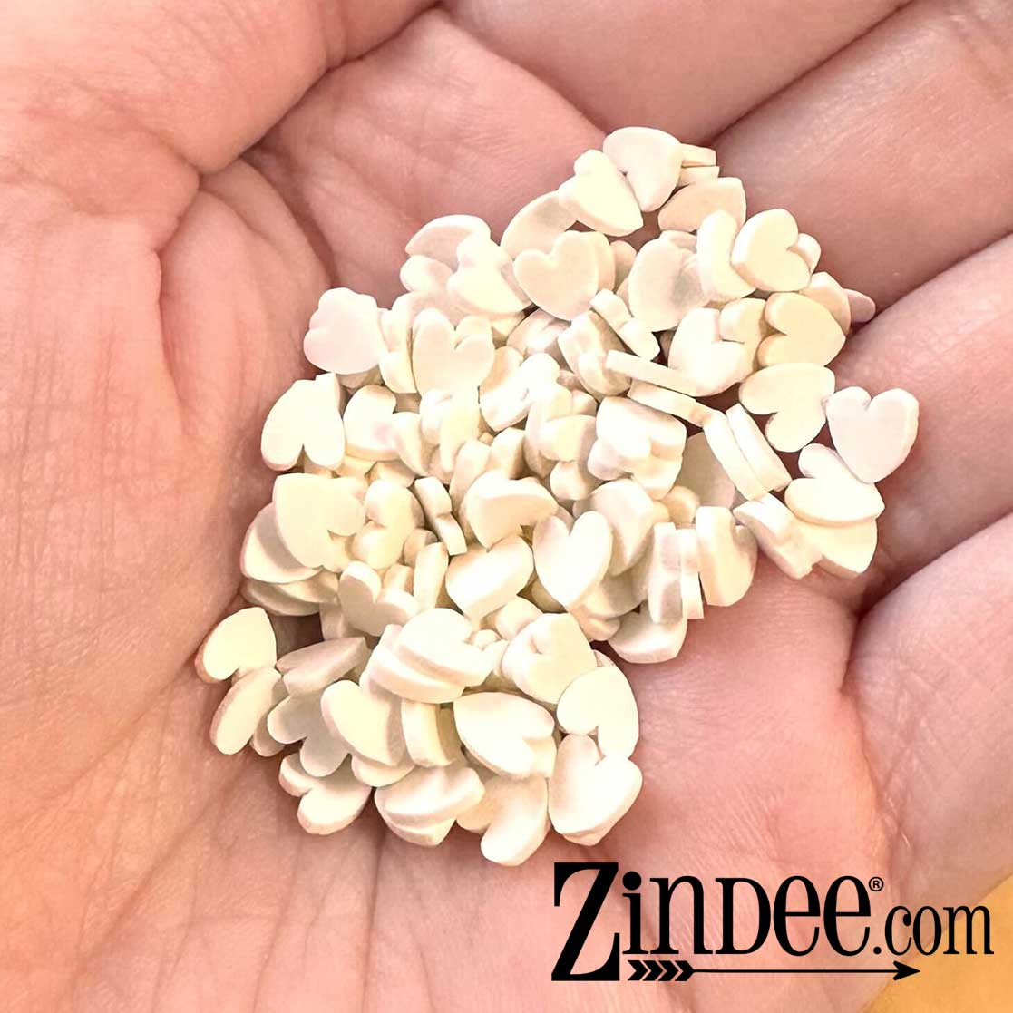 Alternative view of White Hearts Polymer Clay