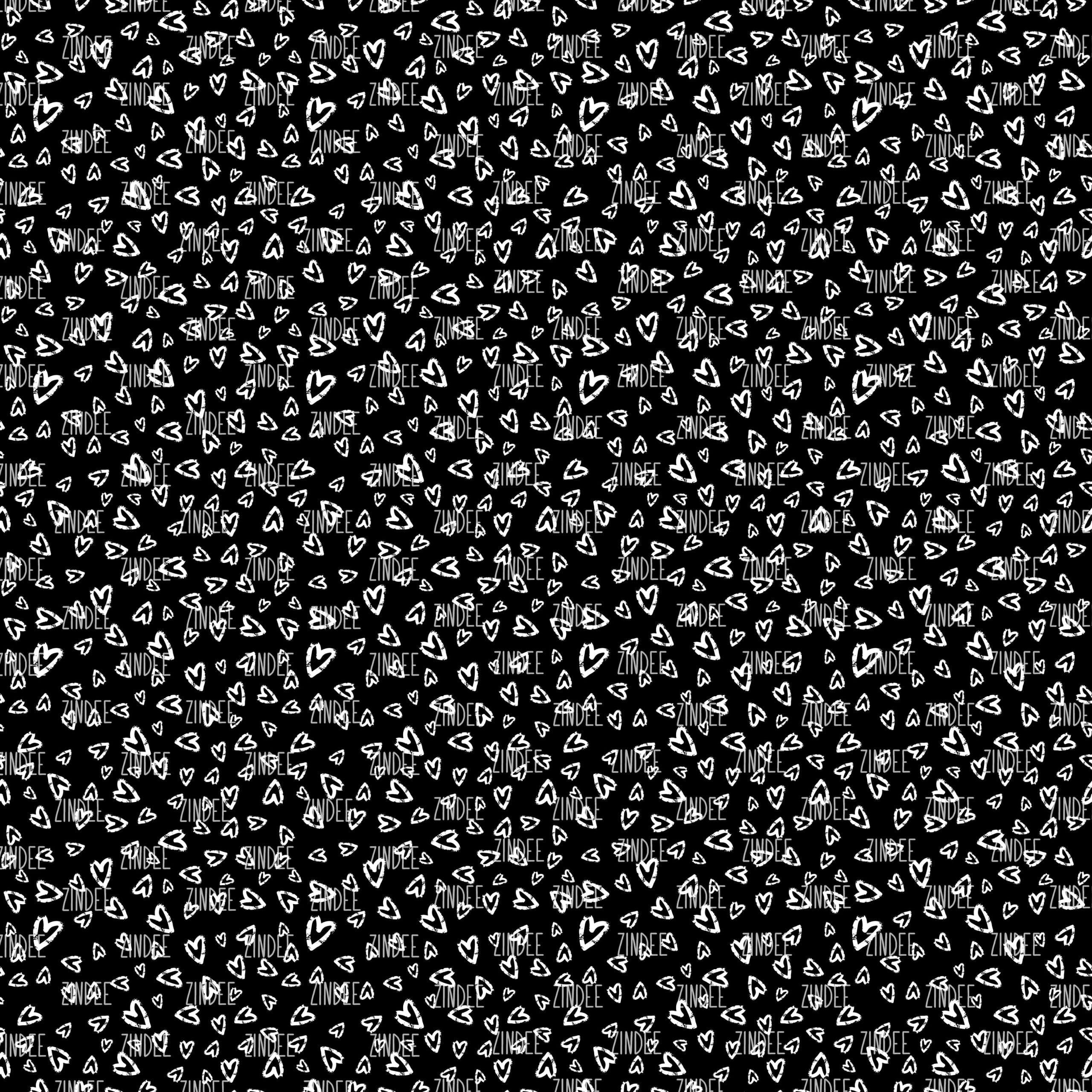 Sketch Hearts White seamless (vinyl)