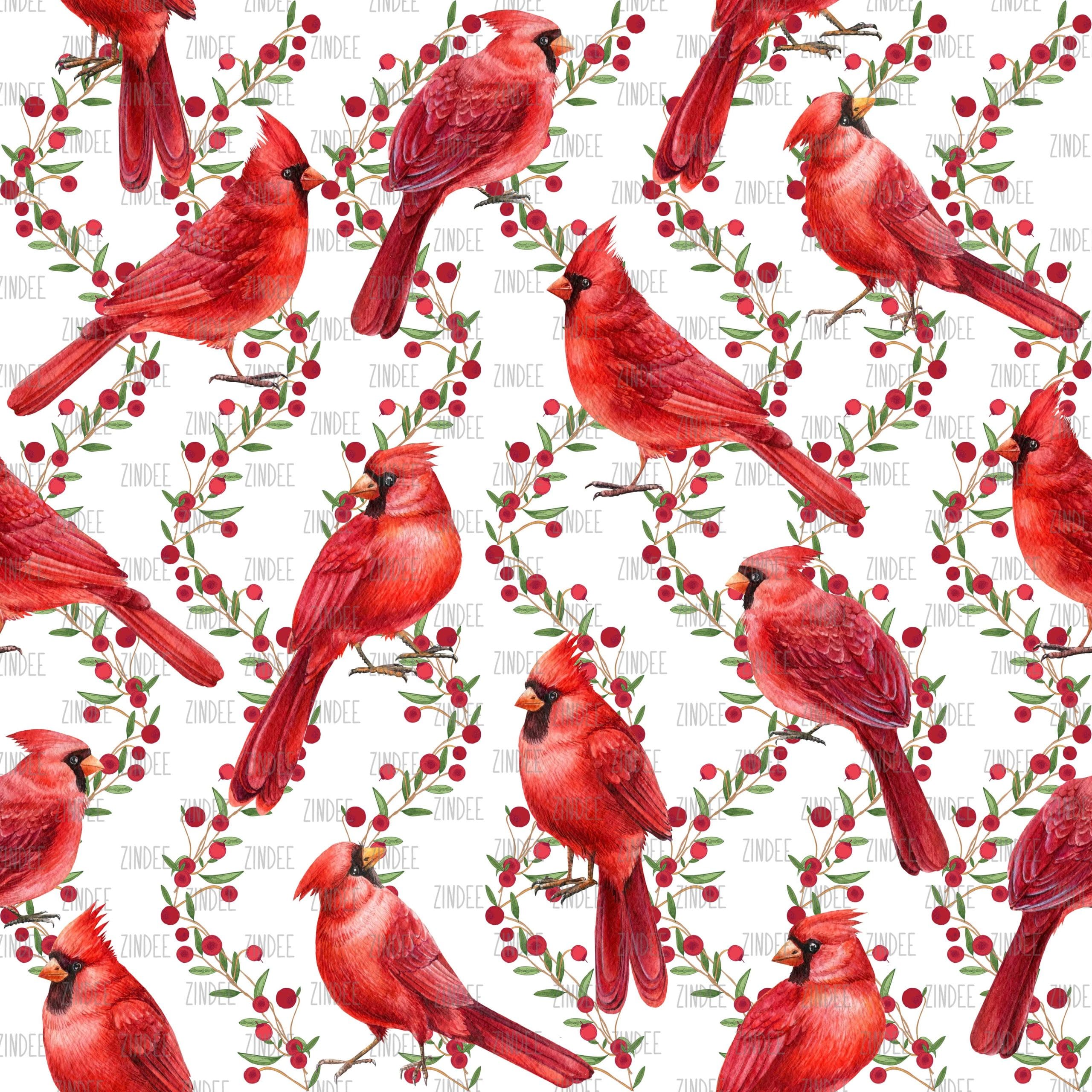 Winter Cardinals 5 seamless (vinyl)