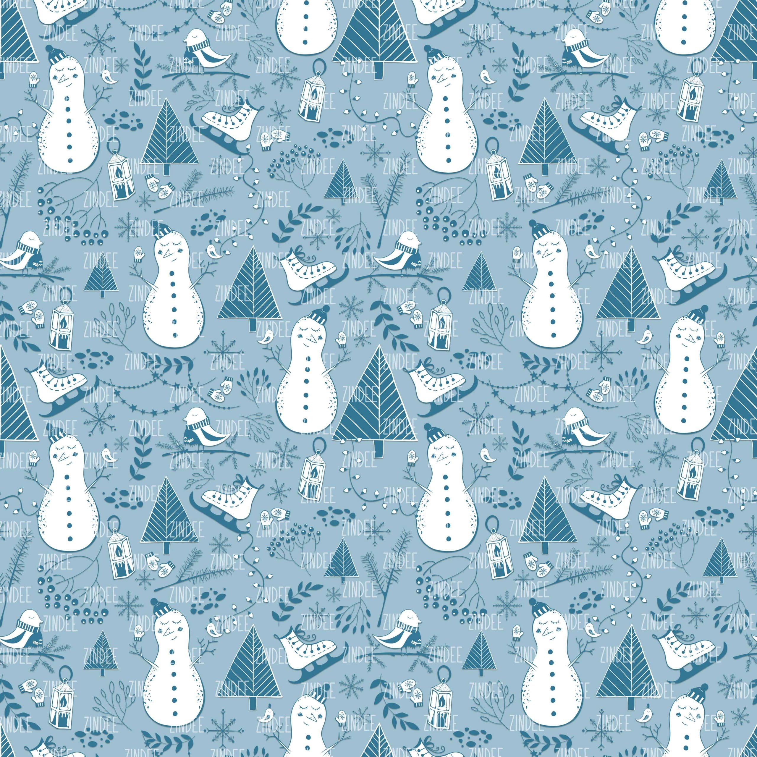 Winter Wonderland Blue seamless (vinyl)