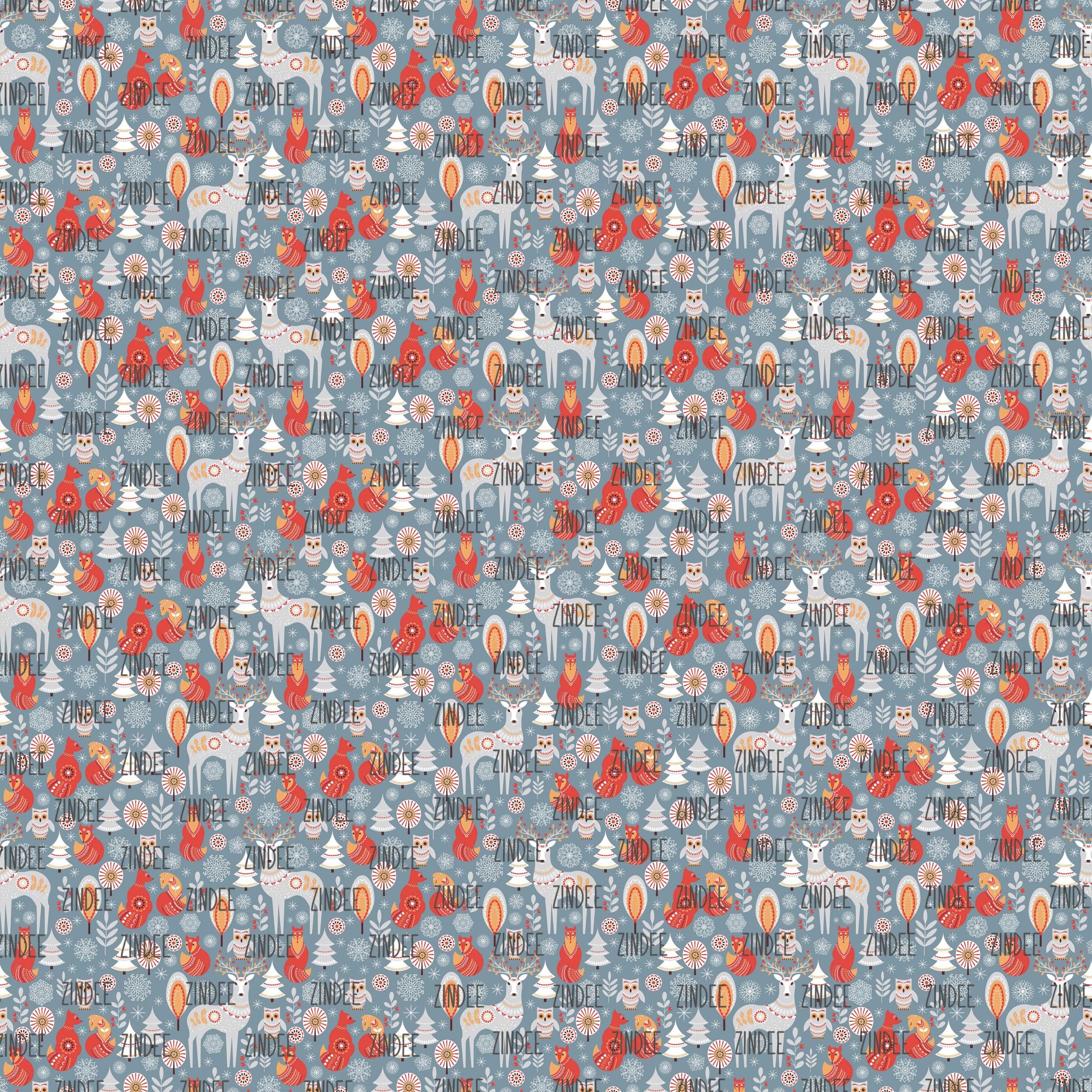 Woodland Christmas seamless (vinyl)