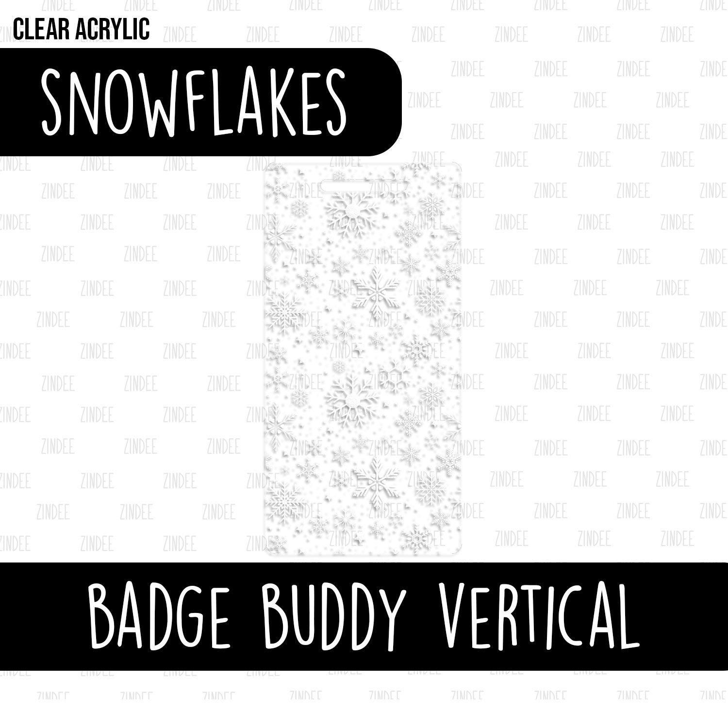 Badge Buddy Vertical (Snowflakes)