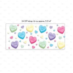 Alternative view of Conversation Hearts UV DTF Glass Can Wrap