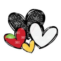 Cute Doodle Hearts (SCHOOL VERSION) – Acrylic Badge Reel Blank (2") No Hole | Optional Sticker or UV DTF