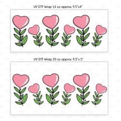 Alternative view of Flower Valentine UV DTF Glass Can Wrap