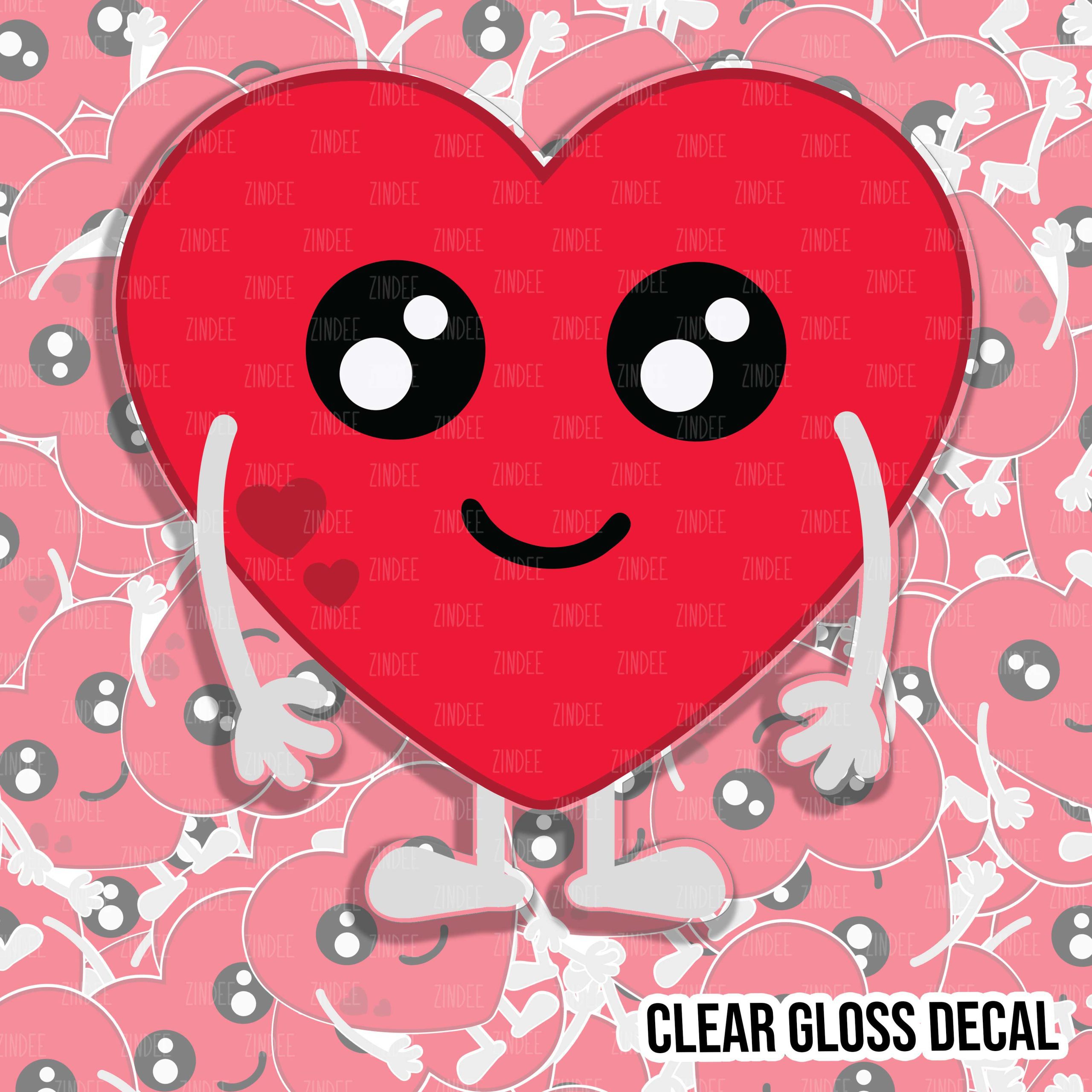 Pink Heart Stickers 1.5 Inch