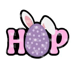 Hop Easter Acrylic Blank- Sticker- UV DTF (2 inch) NO HOLE