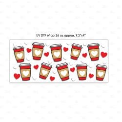 Alternative view of Valentine Coffee UV DTF Glass Can Wrap