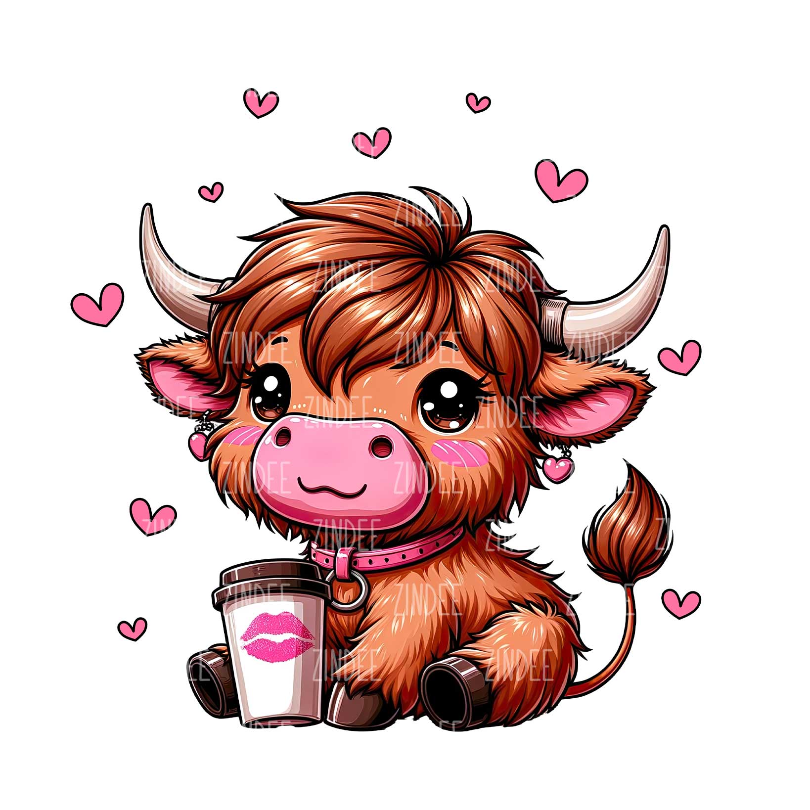 Valentine Highland Cow (Sublimation Transfer)