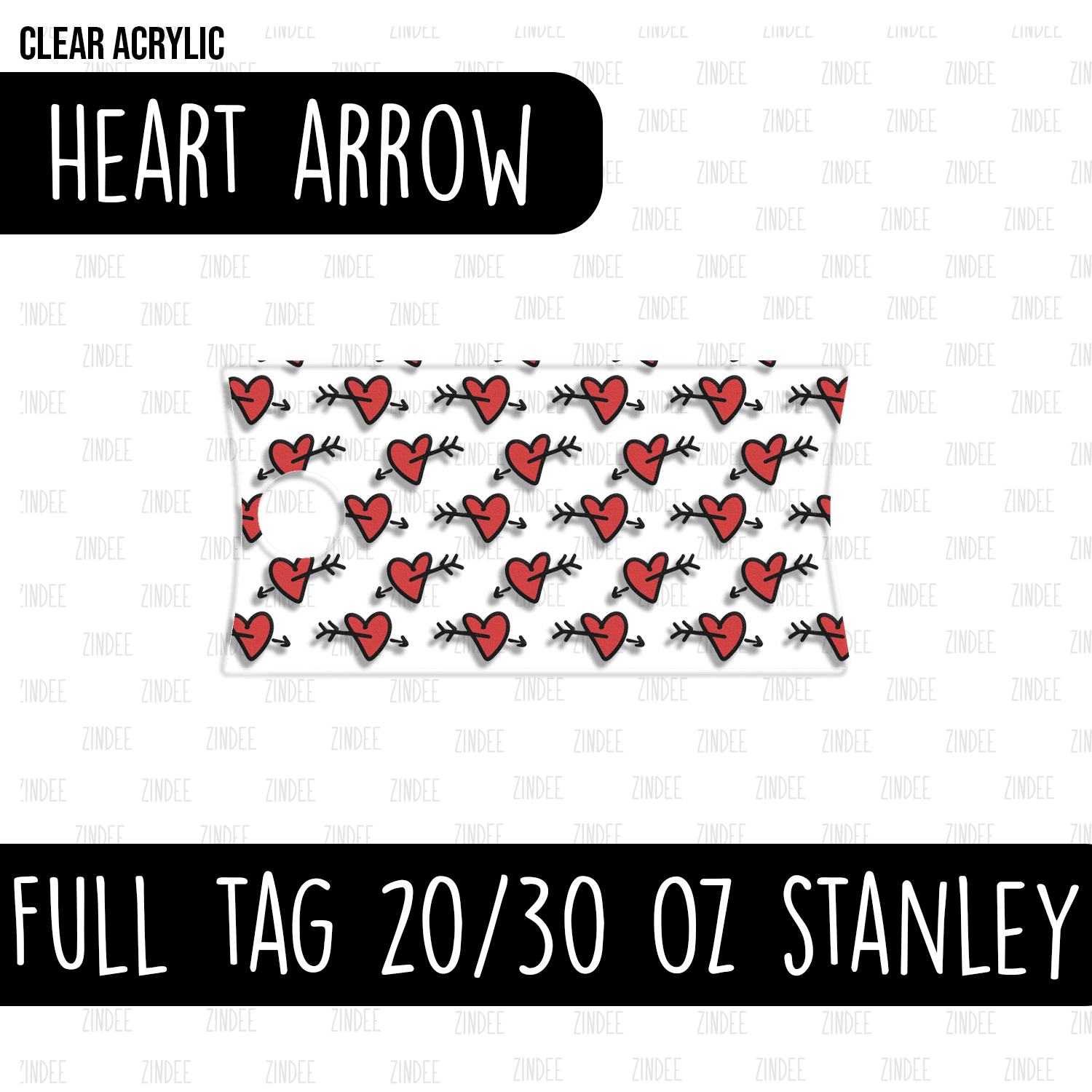 Full Tumbler Tag (Stanley 20/30 oz) (Heart Arrow)