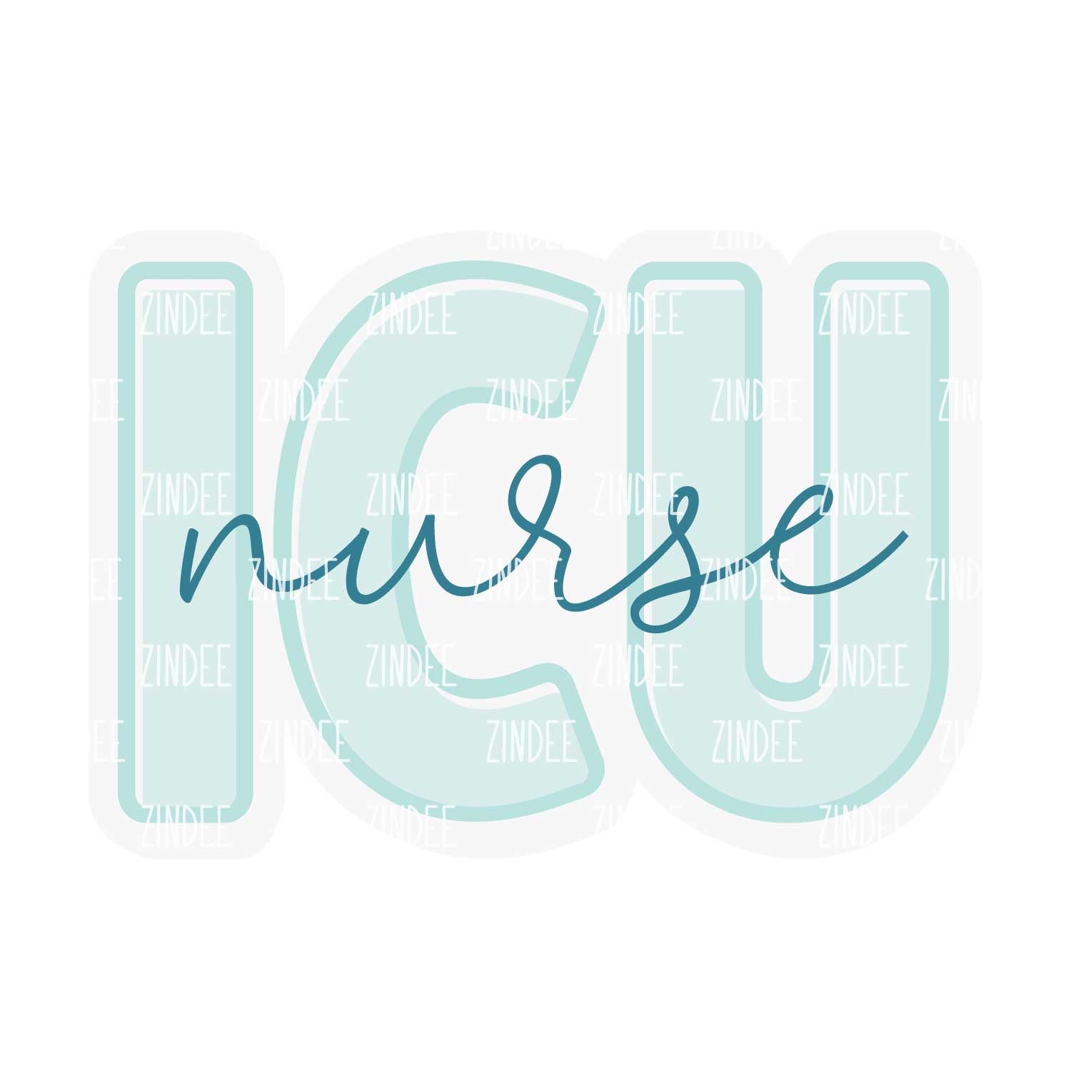 ICU Nurse Acrylic Blank- Sticker- UV DTF (2 inch) NO HOLE