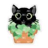 Planter Cat Acrylic Blank- Sticker- UV DTF (2 inch) NO HOLE