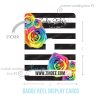 Black White Stripe Rose-(Badge Reel DISPLAY Card)