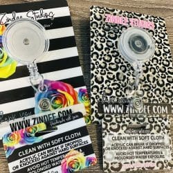 Black White Stripe Rose-(Badge Reel Care Card) - Image 6