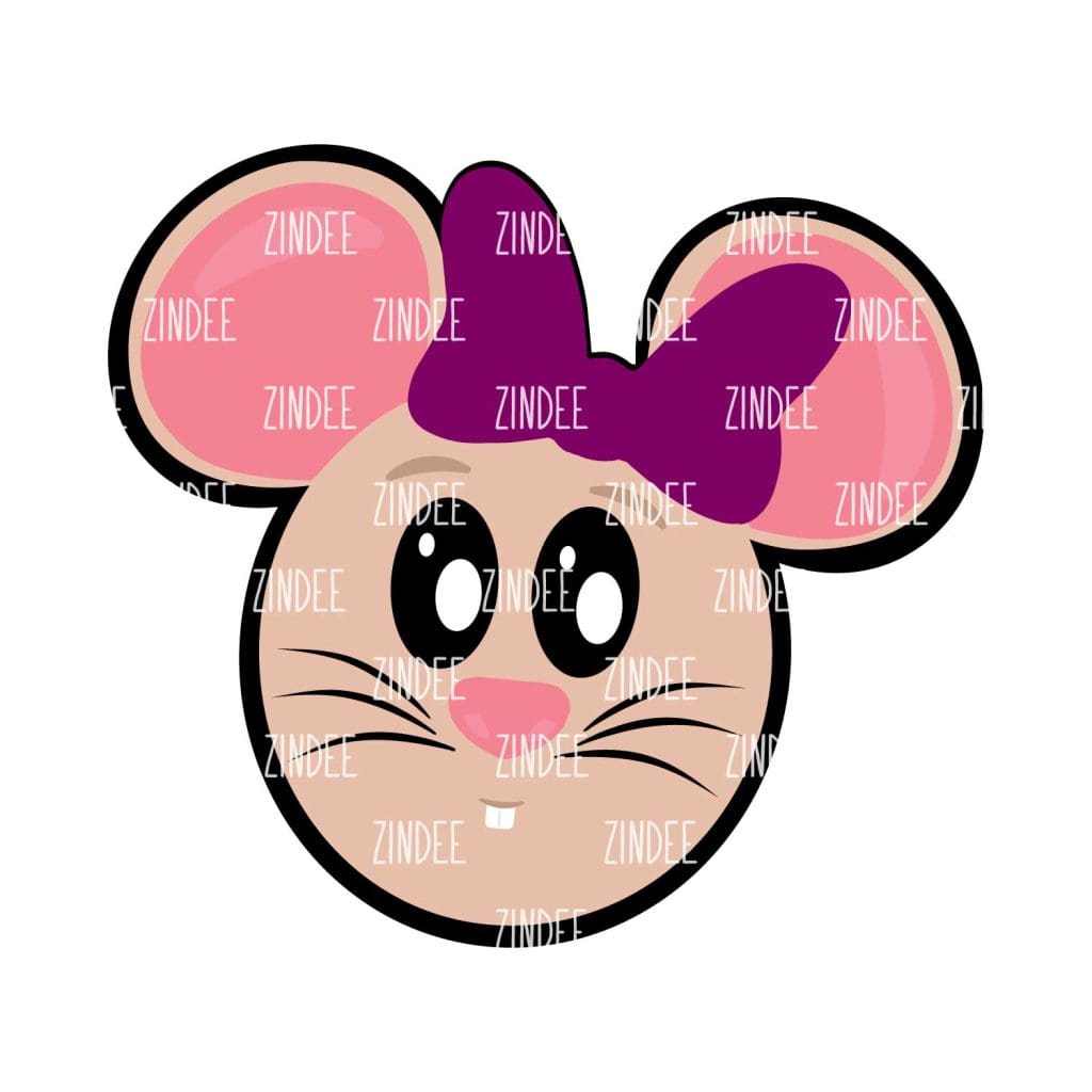 Mouse Head (Girl) – Acrylic Badge Reel Blank (2″) No Hole | Optional ...