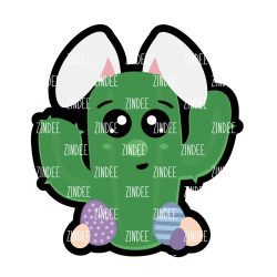Easter Cactus Acrylic Blank- Sticker- UV DTF (2 inch) NO HOLE
