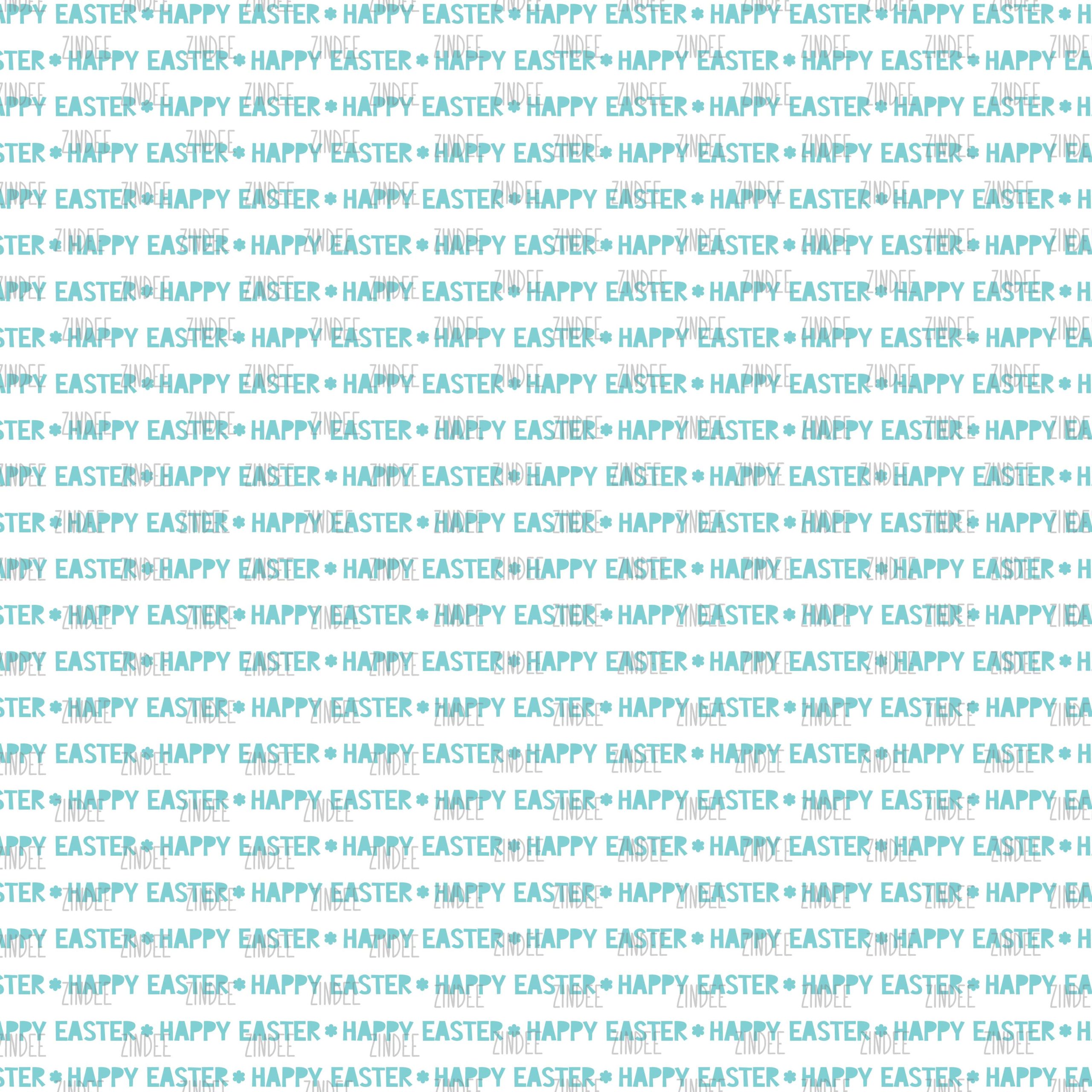 Happy Easter Teal seamless (vinyl)