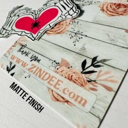 Black White Stripe Rose-(Badge Reel Care Card) - Image 2