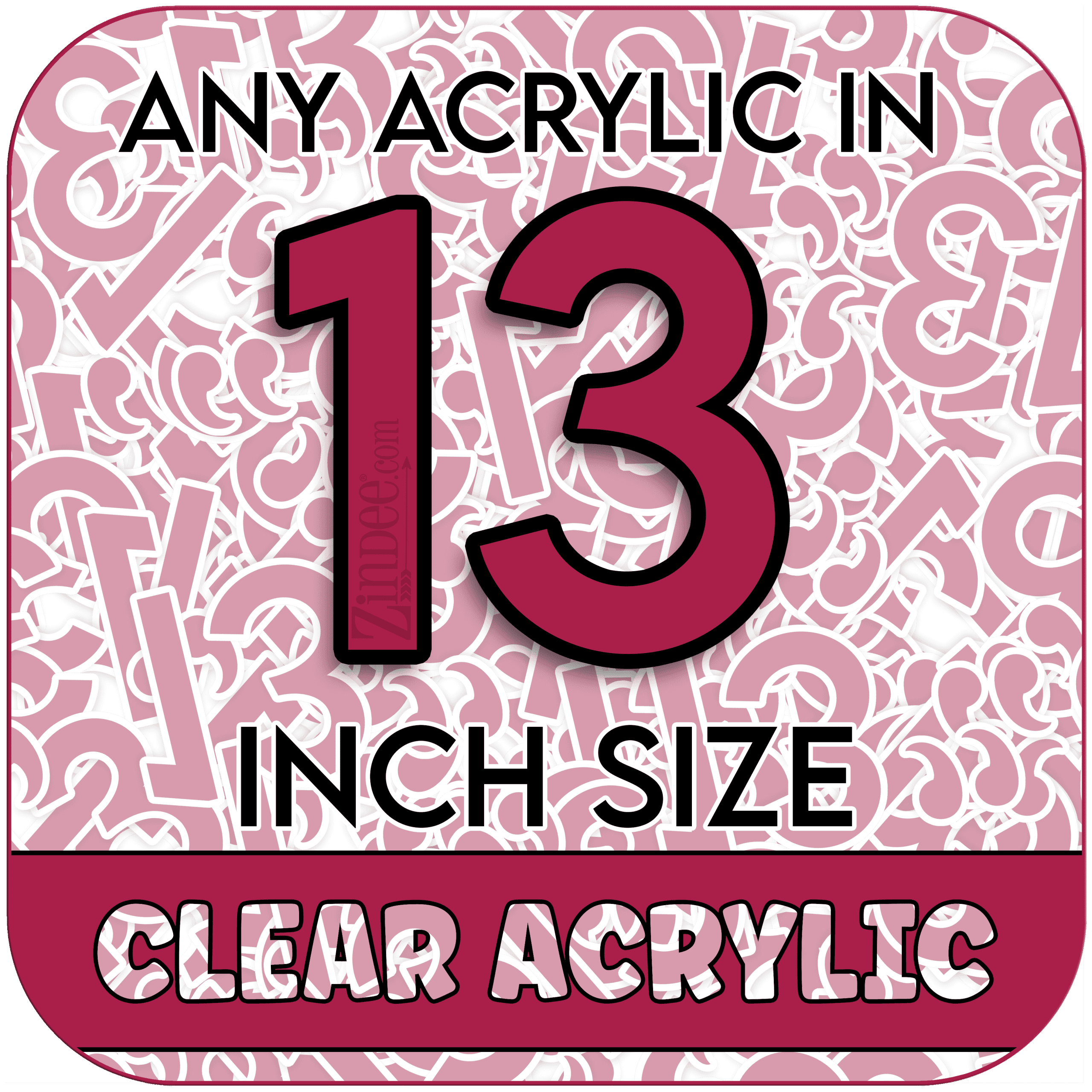 Custom Acrylic Blank-13 inch-CLEAR (size/hole/color change)
