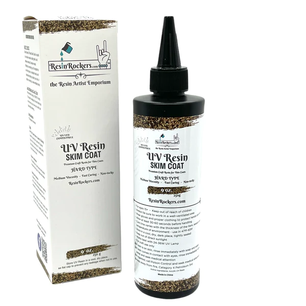 Resin Rockers UV Resin Skim Coat Formula for Pens Hard Type Ultra Fast Curing (250 g) 9 oz