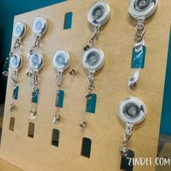 Alternative view of 20 Slot Badge Reel Display Board (White Acrylic)
