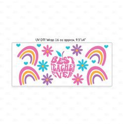 Alternative view of Best Teacher Ever UV DTF Glass Can Wrap