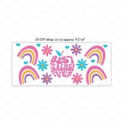 Alternative view of Best Teacher Ever UV DTF Glass Can Wrap