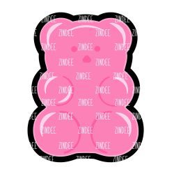 Chubby Gummy Bear Acrylic Blank- Sticker- UV DTF (3 inch)