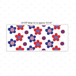 Alternative view of Daisy 4th of July UV DTF Glass Can Wrap